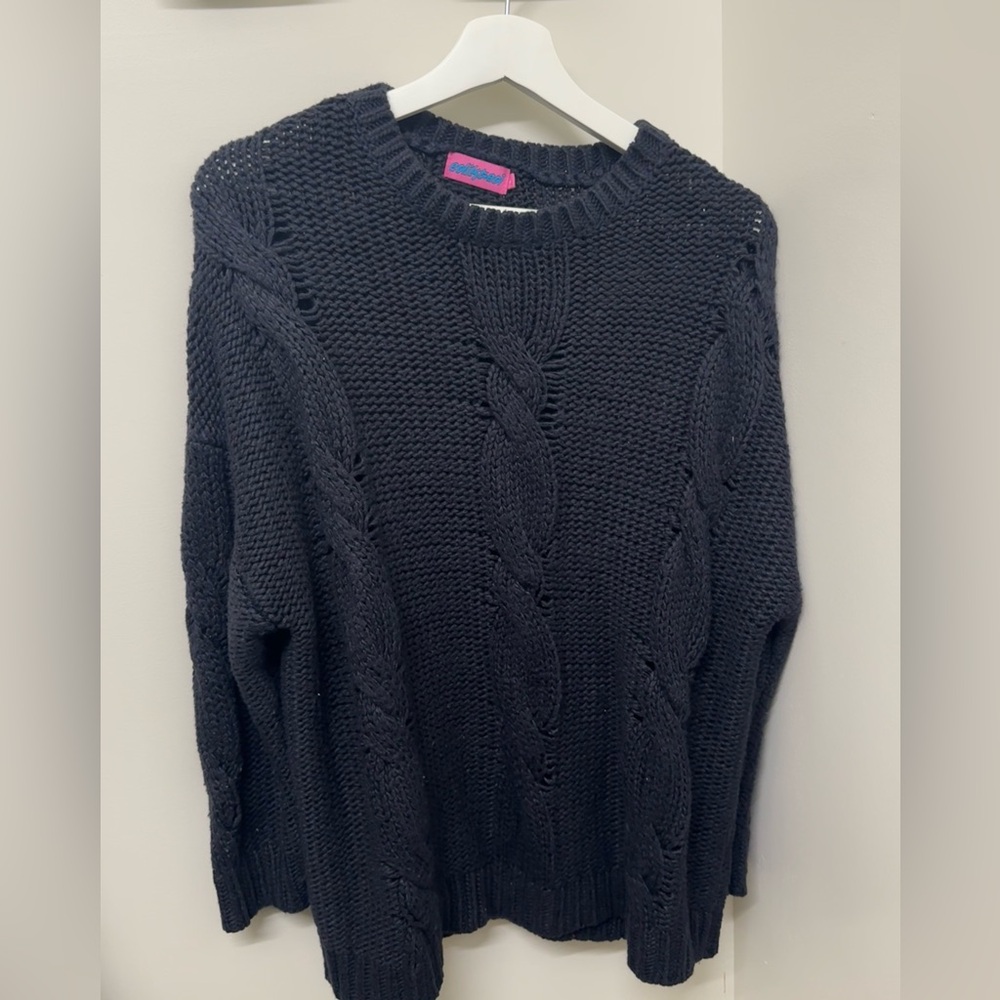 Blue Cable Knit Sweater